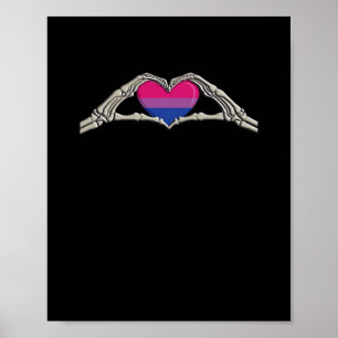 Bone Hands Heart Bisexual Goth Poster