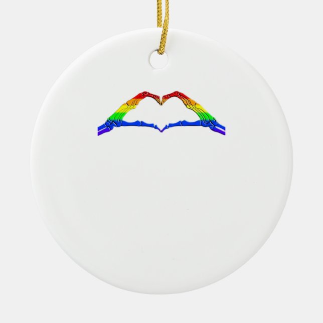 Bone Hands Heart Classic Ceramic Ornament (Front)