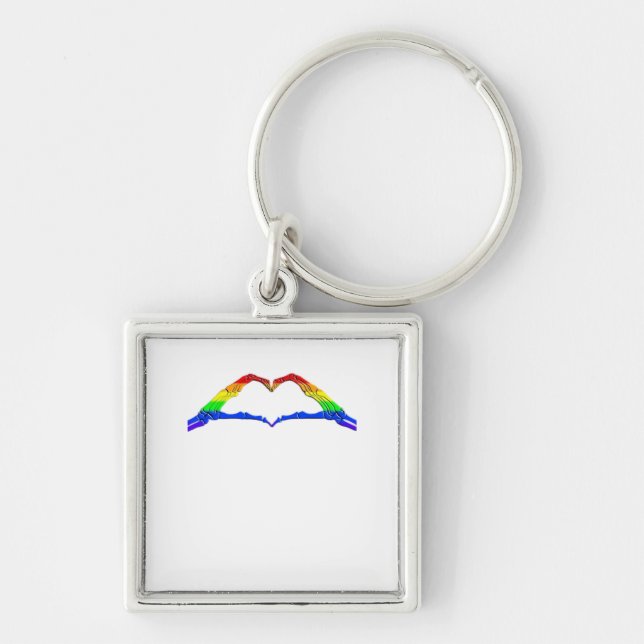 Bone Hands Heart Classic Key Ring (Front)