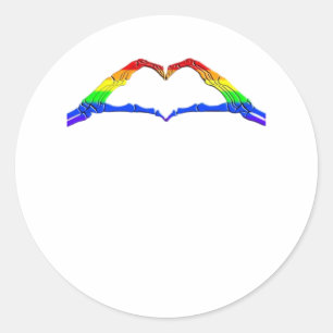 Bone Hands Heart Classic Round Sticker