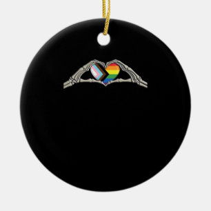 Bone Hands Heart Pride Progress Creative Style Ceramic Ornament