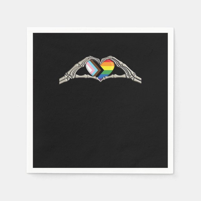 Bone Hands Heart Pride Progress Napkin (Front)