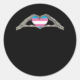 Bone Hands Heart Transgender Goth Classic Round Sticker