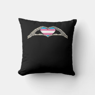 Bone Hands Heart Transgender Goth Cushion