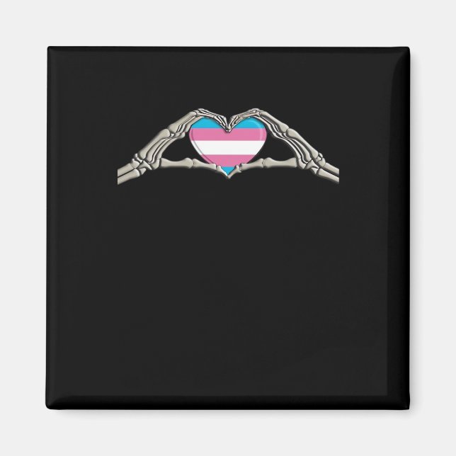 Bone Hands Heart Transgender Goth Magnet (Front)