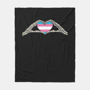 Bone Hands Heart Transgender Goth Minimal Style Fleece Blanket