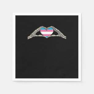 Bone Hands Heart Transgender Goth Napkin