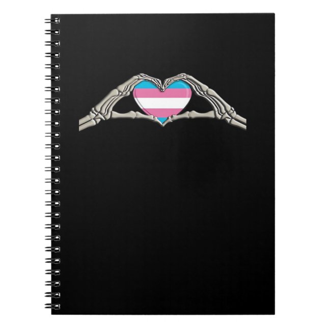 Bone Hands Heart Transgender Goth Notebook (Front)