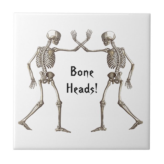 Bone Heads Skeleton Halloween Tile (Front)