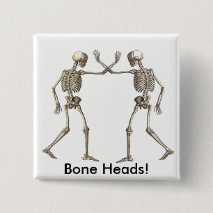Bone Heads Skeletons 15 Cm Square Badge