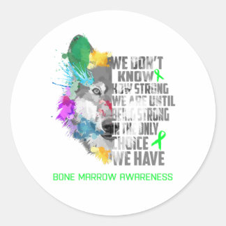 Bone Marrow Awareness Ribbon Support Gifts Classic Round Sticker