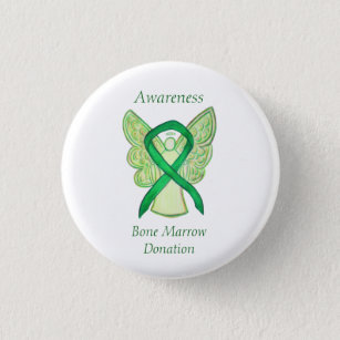 Bone Marrow Donation Awareness Angel Ribbon Pin