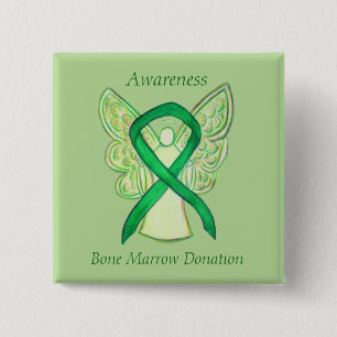 Bone Marrow Donation Awareness Angel Ribbon Pin