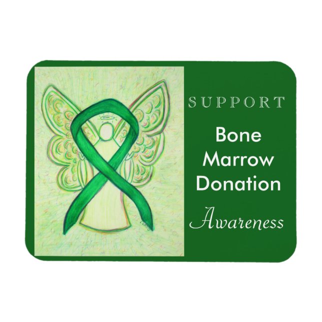 Bone Marrow Donation Awareness Ribbon Angel Magnet (Horizontal)