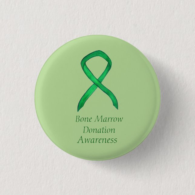 Bone Marrow Donation Awareness  Ribbon Custom Pin (Front)
