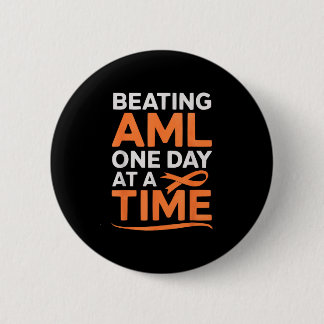 Bone marrow orange ribbon acute myeloid leukaemia 6 cm round badge