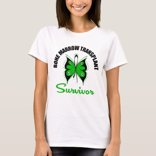 Bone Marrow Transplant Survivor Butterfly T-Shirt (Front)