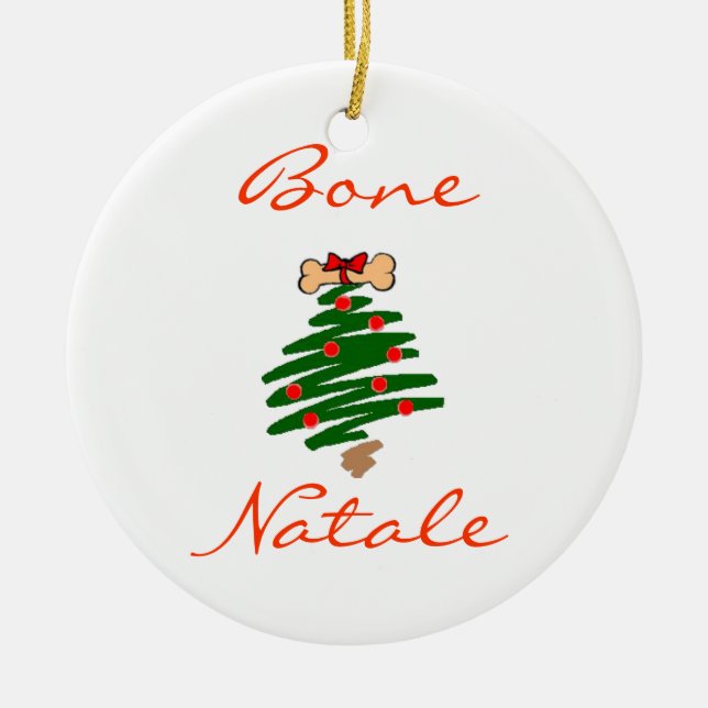 Bone Natale Ceramic Tree Decoration (Front)