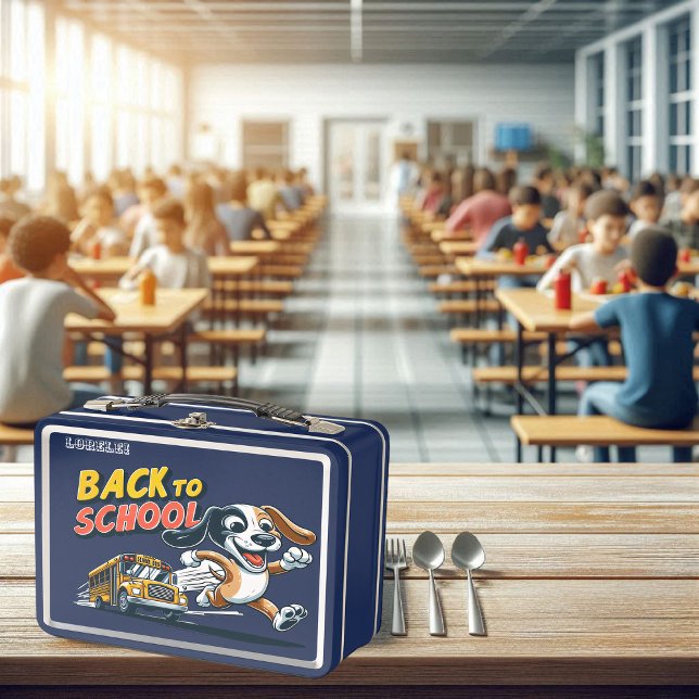 Bone-Shaped Bus Back to School Metal Lunch Box (Creator Uploaded)