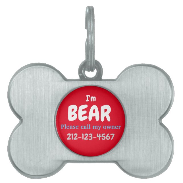 Bone shaped dog tag (Front)