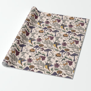 Bone Spooky Halloween Hummingbird Garden Wrapping Paper