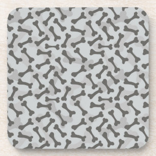 Bone Texture Pattern Greyscale Coaster