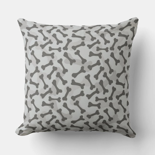 Bone Texture Pattern Greyscale Cushion (Front)