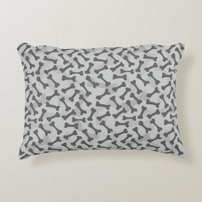 Bone Texture Pattern Greyscale Decorative Cushion (Front)