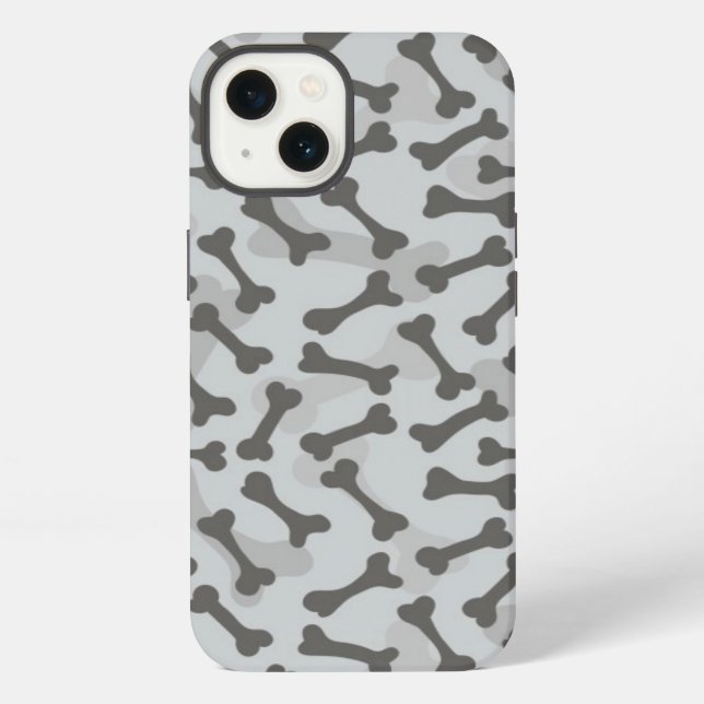 Bone Texture Pattern Greyscale iPhone Case (Back)