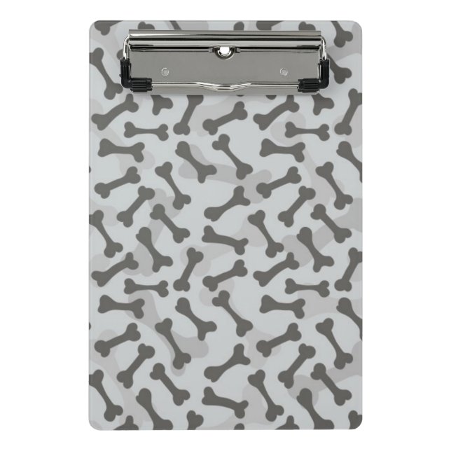 Bone Texture Pattern Greyscale Mini Clipboard (Front)