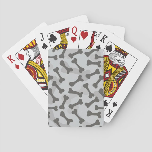 Bone Texture Pattern Greyscale Playing Cards (Back)