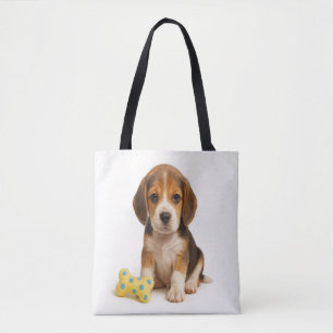 Bone to Be Wild – Beagle Pup & Polka Dot Tote Bag