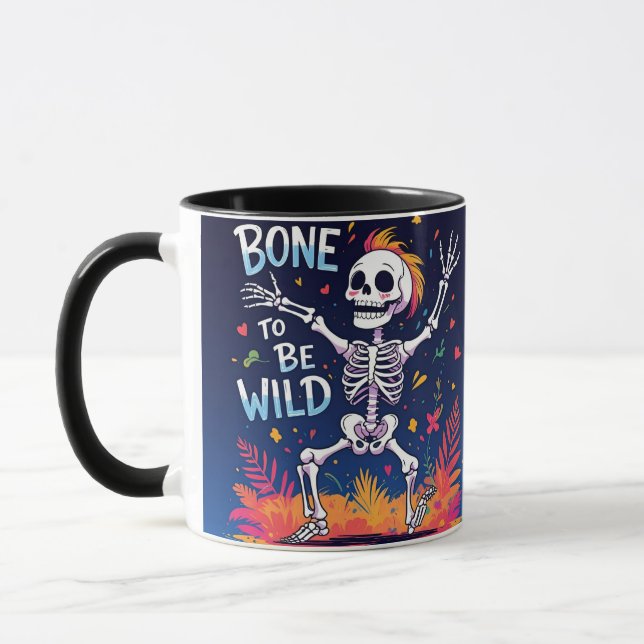 Bone to Be Wild | Dancing Skeleton Halloween Mug (Left)