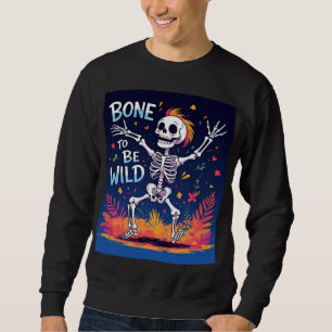 Bone to Be Wild Dancing Skeleton Halloween Tee