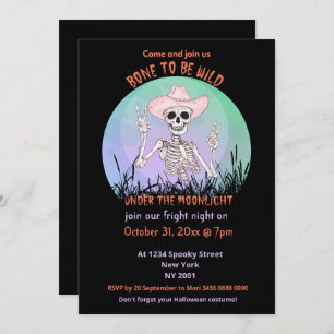 Bone To Be Wild Halloween Invitation