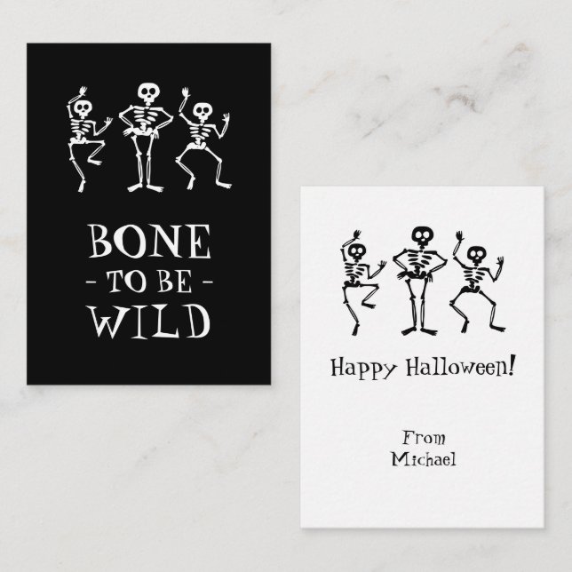 Bone to be wild Skeleton Halloween Classroom Cards (Front/Back)