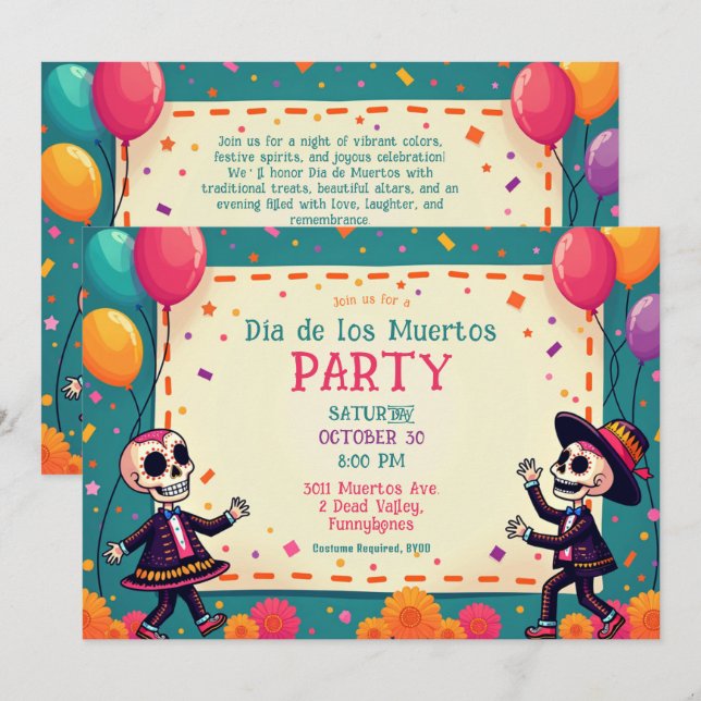 💀Bone to Fiesta Invitation (Front/Back)