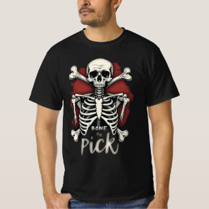 Bone to Pick Horror Skeleton Halloween's Day Men T-Shirt