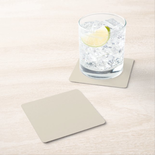 Bone White Square Paper Coaster (Insitu)