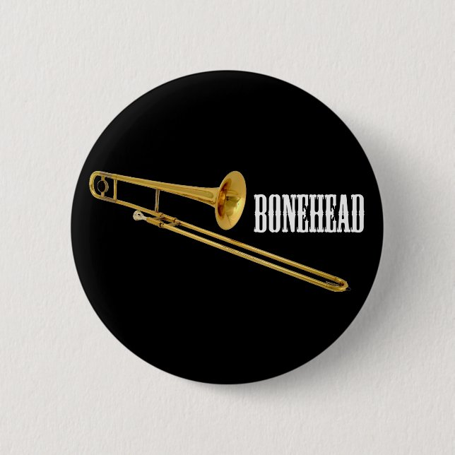 Bonehead 6 Cm Round Badge (Front)