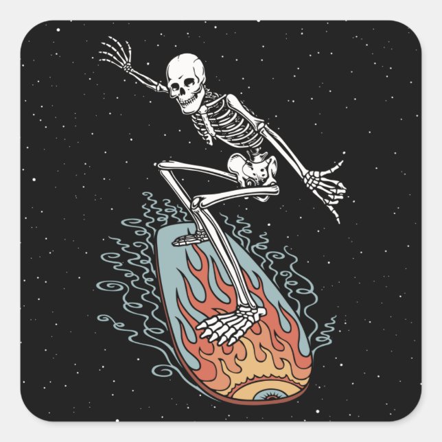 Bonehead Board Dude Square Sticker (Front)