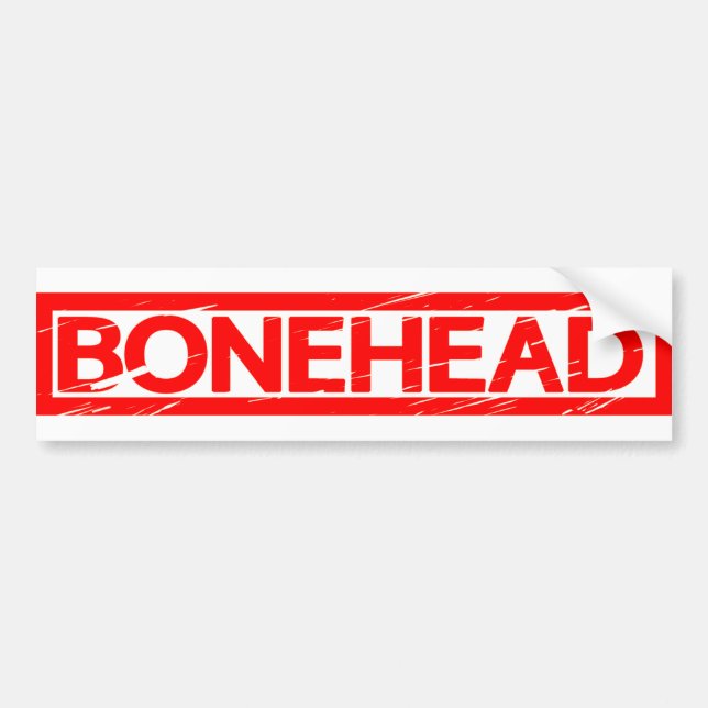 Bonehead Stamp Bumper Sticker (Front)