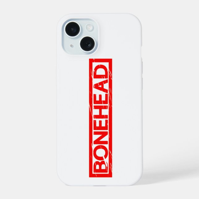 Bonehead Stamp iPhone 15 Case (Back)