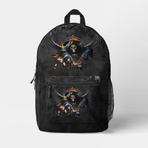 Bones and magic, skeleton with the mystical dice. printed backpack