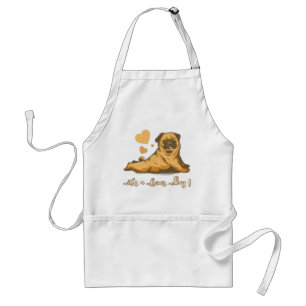Bones Day Pug with Good Mood Standard Apron