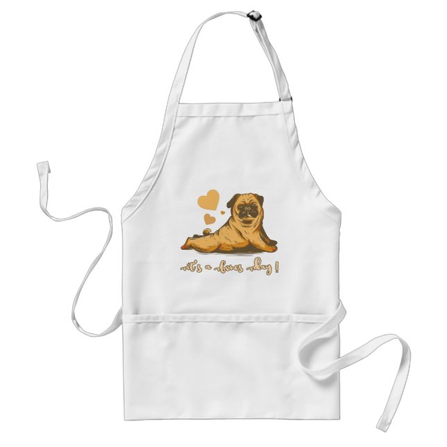 Bones Day Pug with Good Mood Standard Apron (Front)