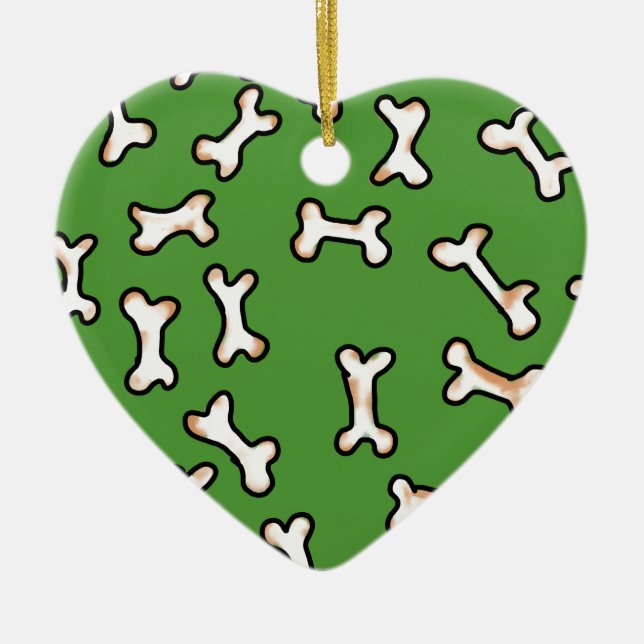 Bones Design Ceramic Tree Decoration (Front)