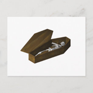 Bones in a Coffin: Halloween: Postcard