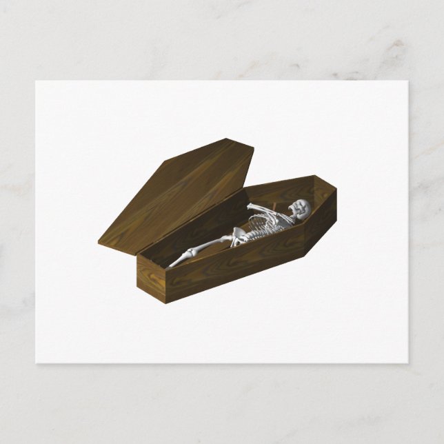 Bones in a Coffin: Halloween: Postcard (Front)