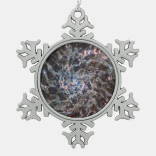 Bones of Galaxy IC5332 from JWST Snowflake Pewter Christmas Ornament